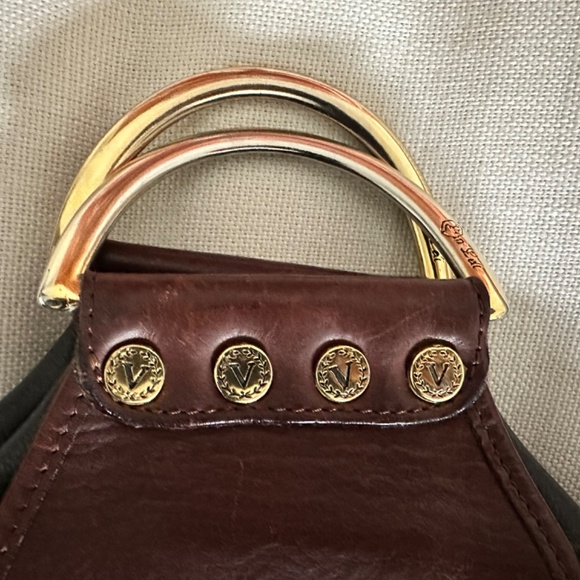 Valentina Italian Leather Top Handle Bag – Black & Brown – MADE IN ITALY. - Picture 2 of 11